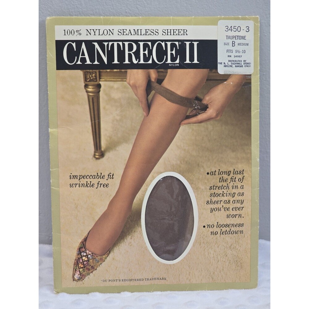 Vintage 1970s Cantrece II Panty Hose New Taupe Tone Size B Sealed Nylon Hosiery
